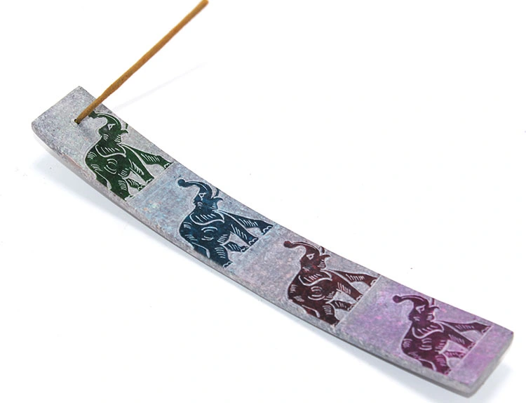 Obsidian Taşı Fil Tasarımlı Kayık Tütsülük ( Lisinya )