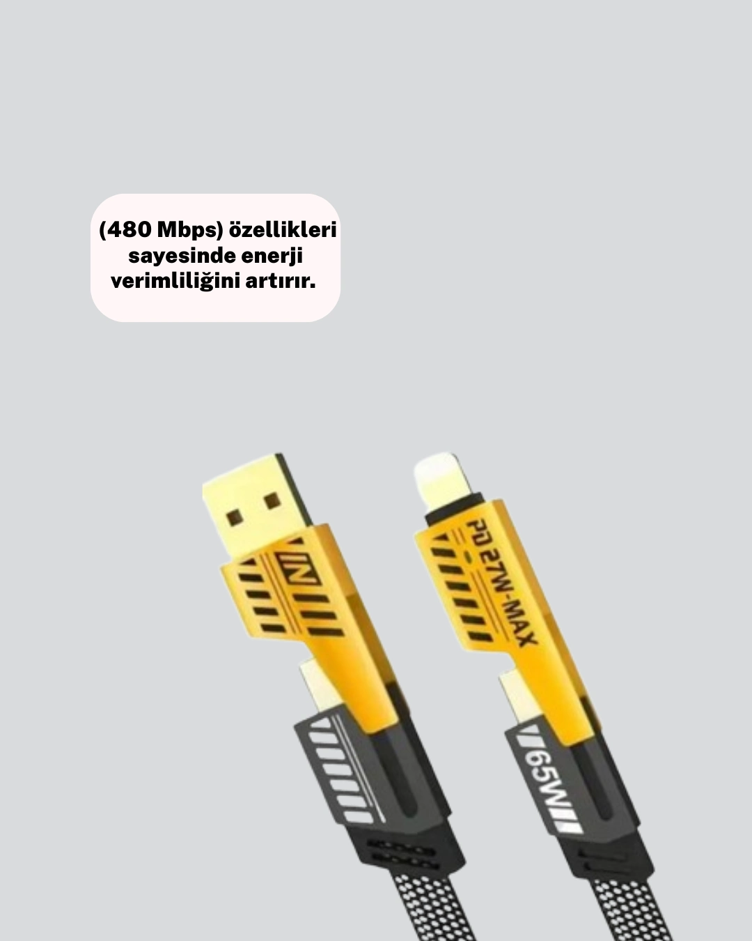 Örgülü Tasarım 4’ü 1 Arada Usb-c Lightning Hızlı Şarj Kablosu ( Lisinya )