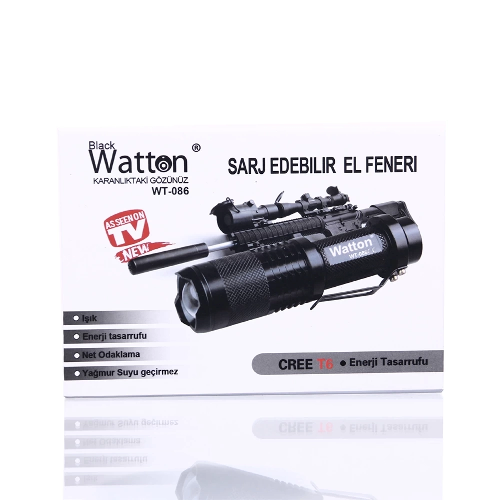 Orjinal 800 Lümen T6 Şarjlı El Feneri  Wt-086 ( Lisinya )