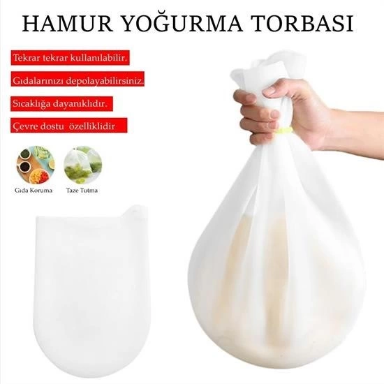 Orta Hamur Torbası Silikon Şeffaf Hamur Yoğurma Torbası Ekmek Makarna Mantı Hamuru Kolay Yo ( Lisinya ) Orta Hamur Torbası Silikon Şeffaf Hamur Yoğurma Torbası Ekmek Makarna Mantı Hamuru Kolay Yo ( Lisinya )