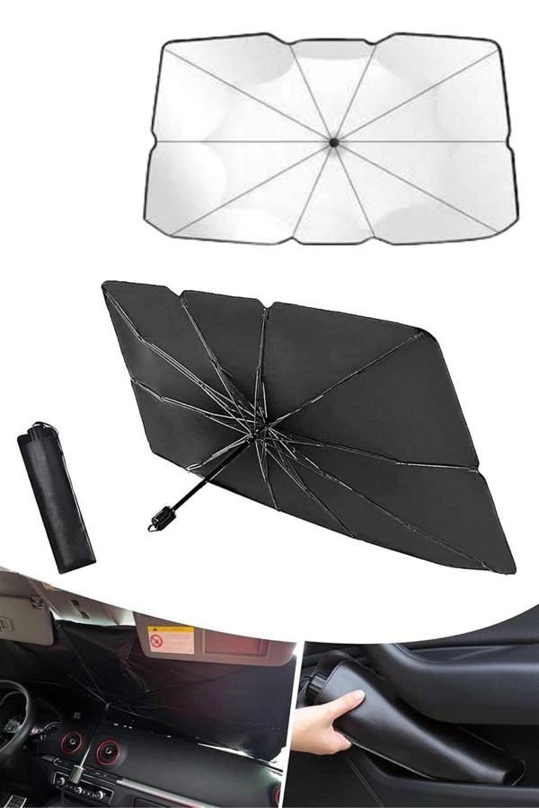 Oto Ön Cam Güneşliği Otomatik Katlanabilir Gölgelik Oto Cam Şemsiye ( Lisinya )