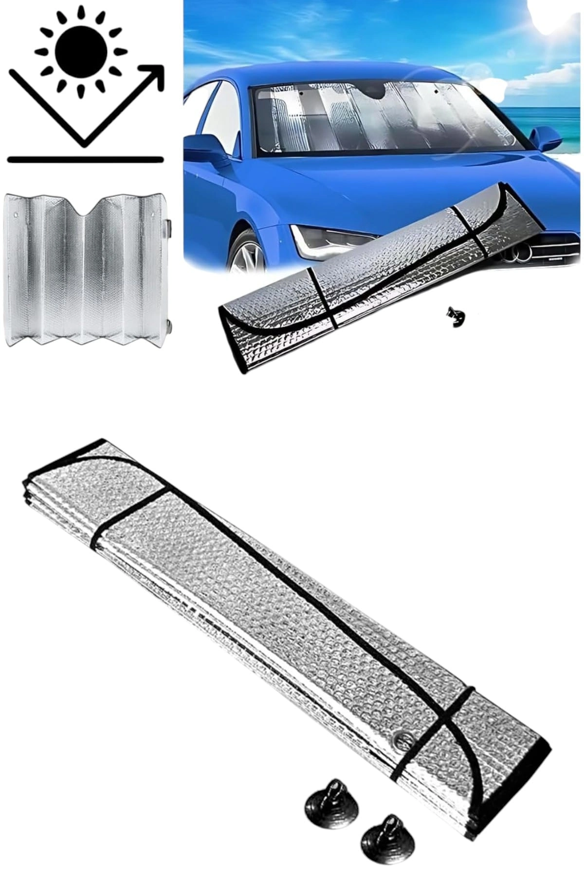 Oto Güneşlik Isı Önleyici Tüm Araçlara Uyumlu Uv Işınlarına Karşı ( Lisinya )