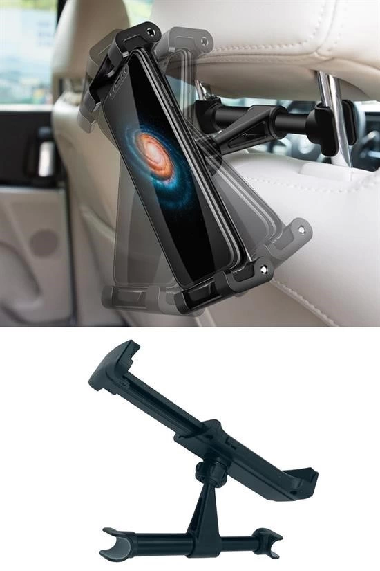 Oto Koltuk Arkası Telefon Tablet Tutucu Ayarlanabilir 360 Derece Dönebilen Pratik Stand ( Lisinya )