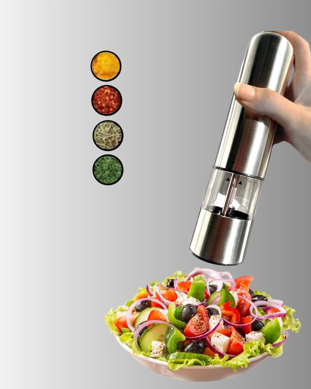 Otomatik Baharat Değirmeni Paslanmaz Gövde Ergonomik Tasarım ( Lisinya )