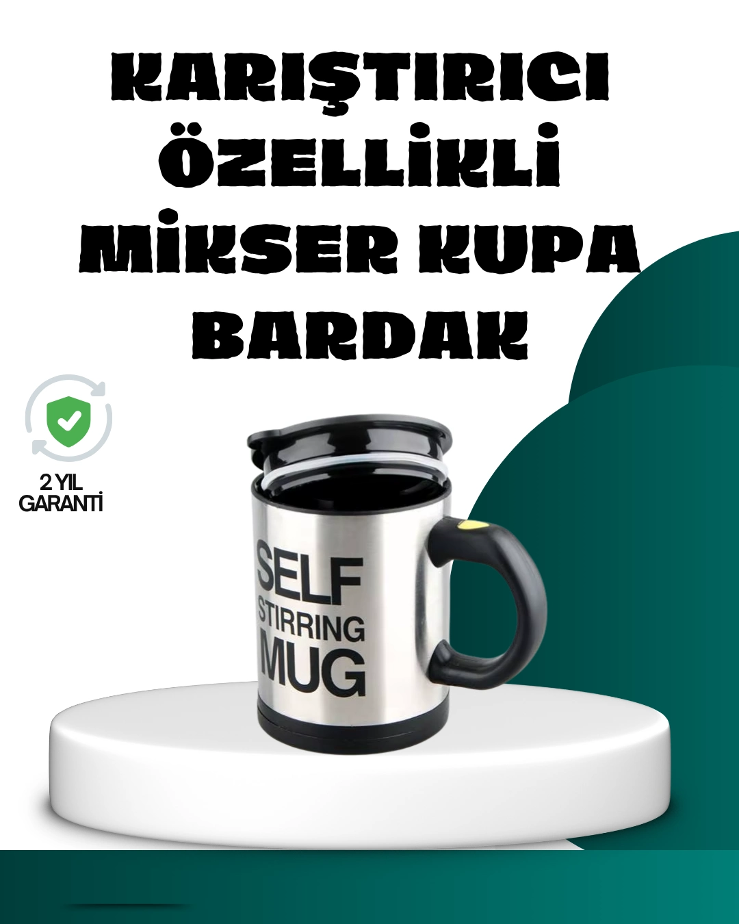 Otomatik Karıştırmalı Termos Kupa | Ergonomik Tasarım ( Lisinya )