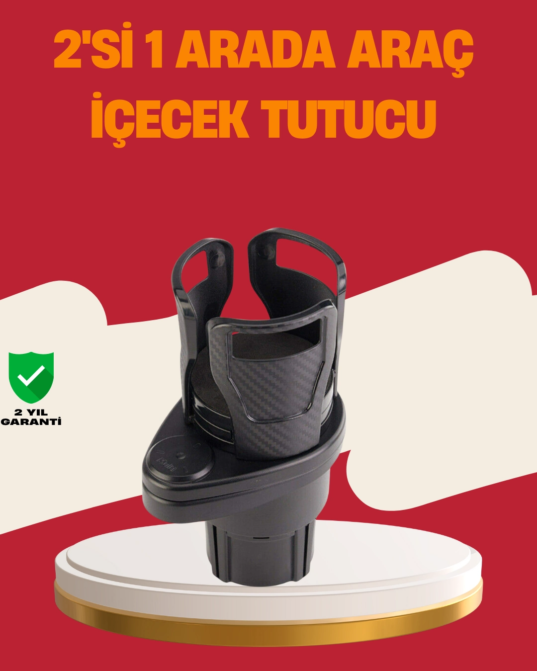 Otomobil Bardak Tutucu İkisi Bir Arada 360° Dönebilen Geniş Kapasiteli ( Lisinya )