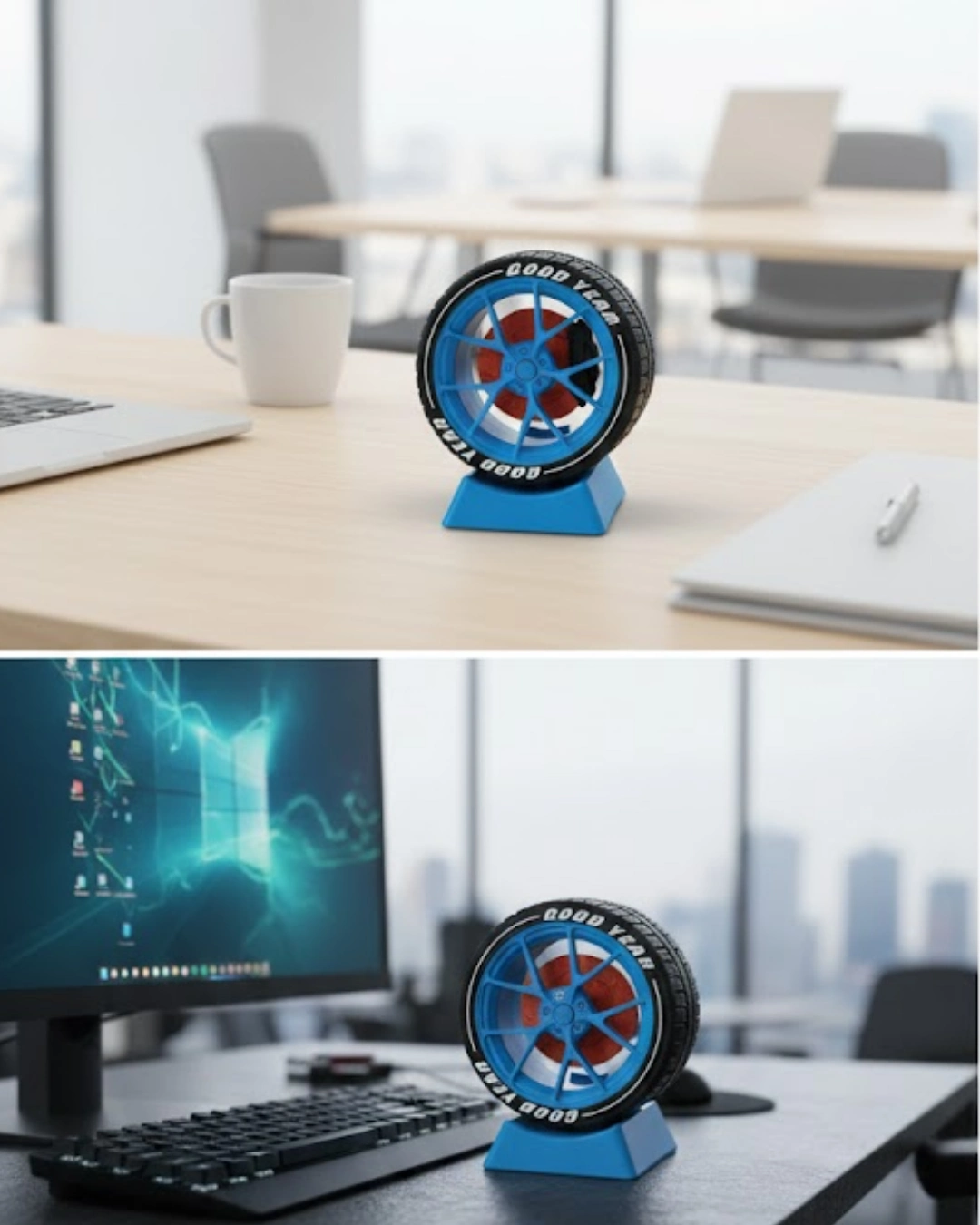 Otomobil Jant Görünümlü Masa Üstü Ofis Süsü ( Lisinya )
