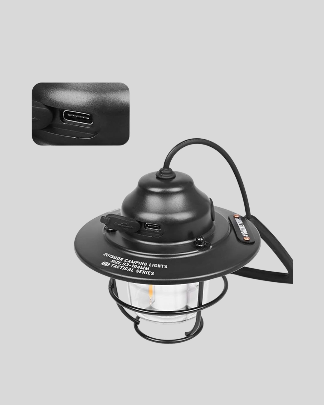 Outdoor Retro Kamp Işığı Uzun Ömürlü Pil Taşınabilir Suya Dayanıklı ( Lisinya )