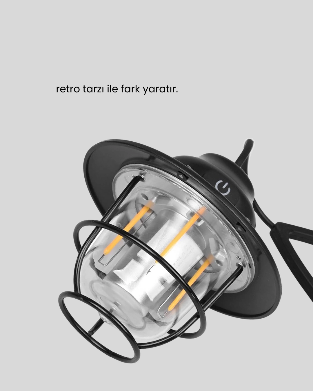 Outdoor Retro Kamp Işığı Uzun Ömürlü Pil Taşınabilir Suya Dayanıklı ( Lisinya )