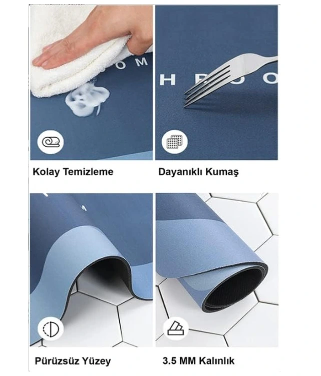 Oval Süper Emıcı Banyo Paspası ( Lisinya )