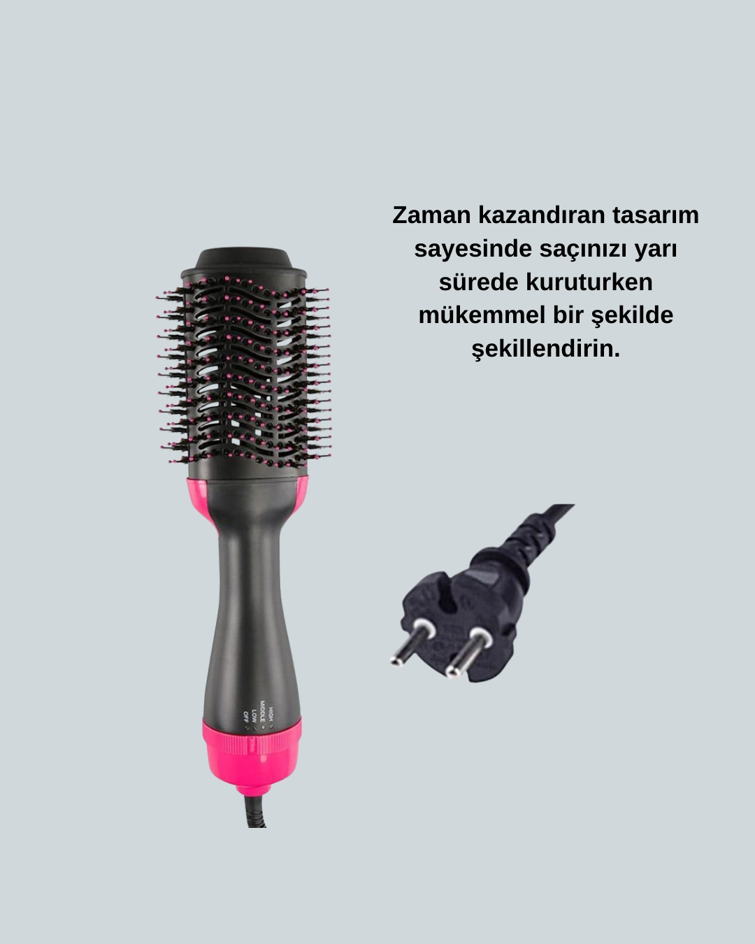 Oval Tasarımlı Profesyonel Fönlü Saç Şekillendirici ( Lisinya )