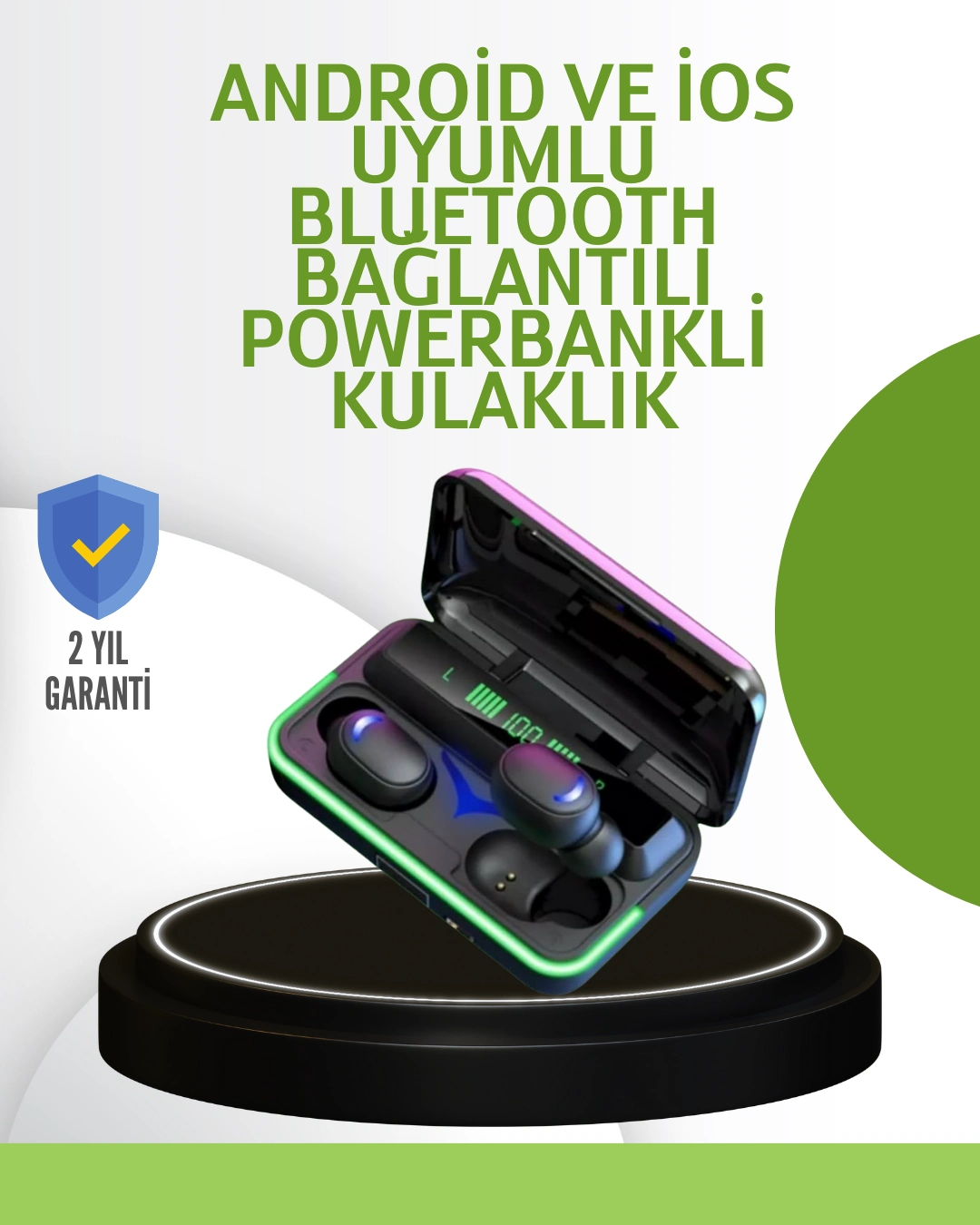Oyun Modlu E10 Bluetooth Kulaklık Powerbank Ve Led Ekranlı ( Lisinya )