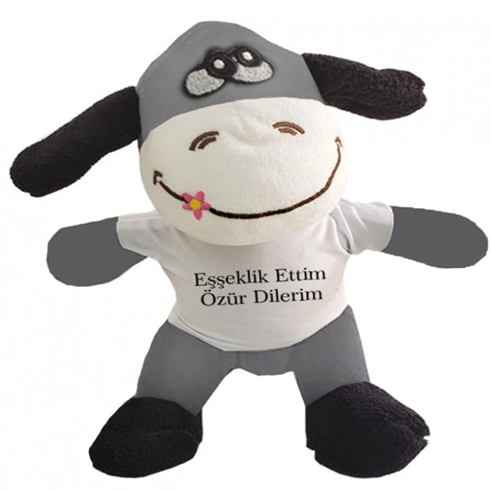 Oyuncak Peluş Eşeklik Ettim Tişörtlü Eşek ( Lisinya )