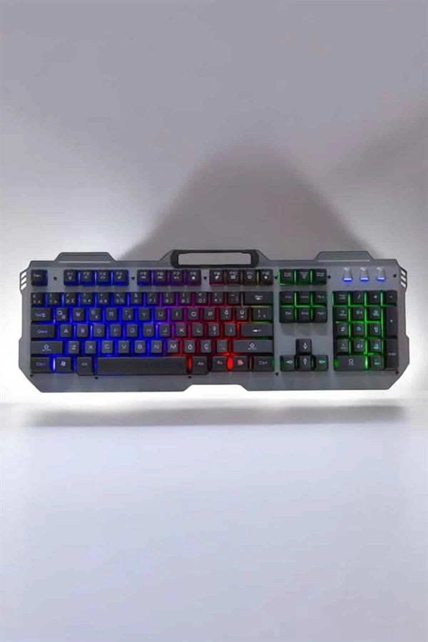 Klavyesi Q Klavye Rgb Işıklı Mouse Hediyeli ( Lisinya )