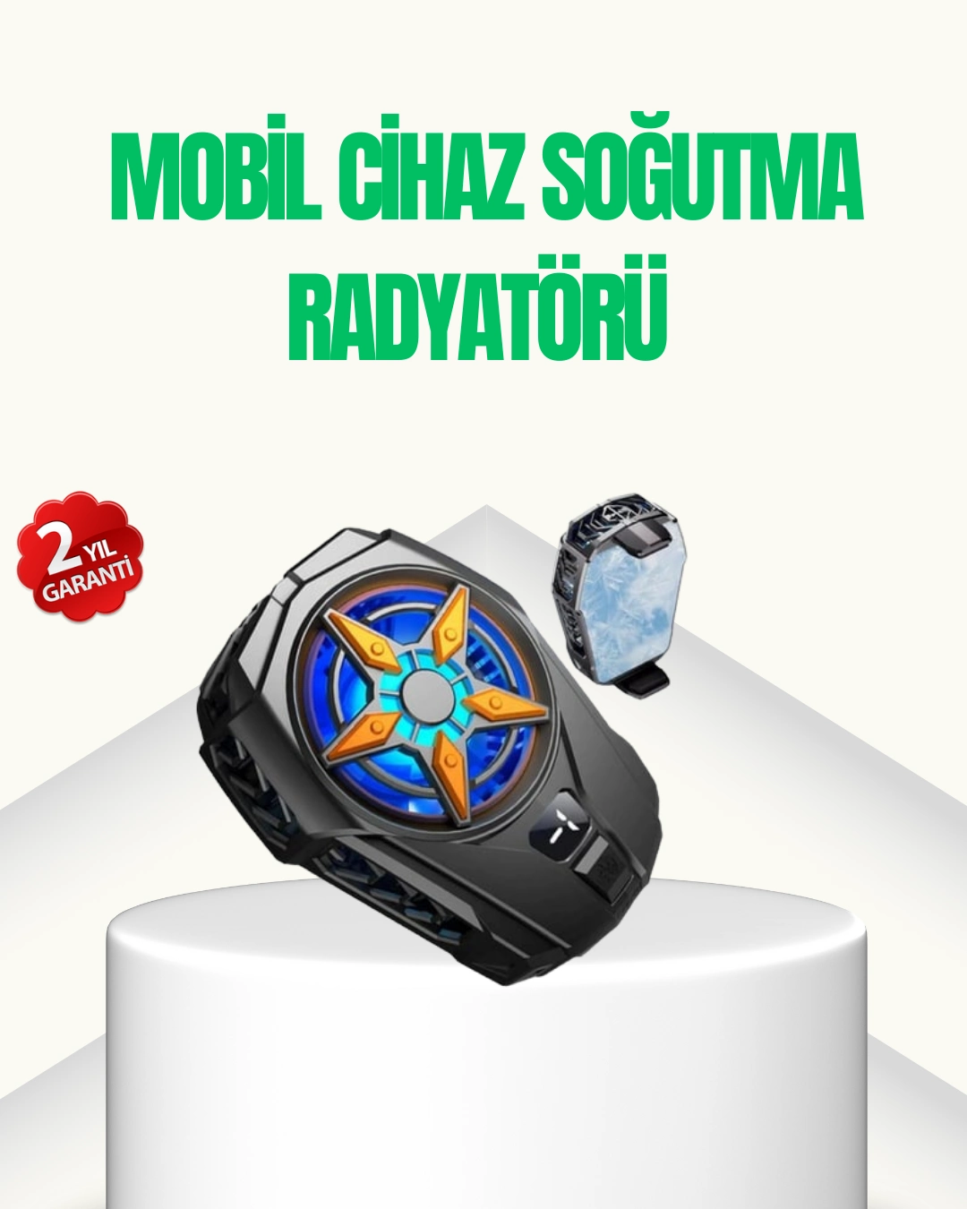 Oyunlar İçin Güçlü Telefon Soğutucu Fan Dijital Ekranlı ( Lisinya )