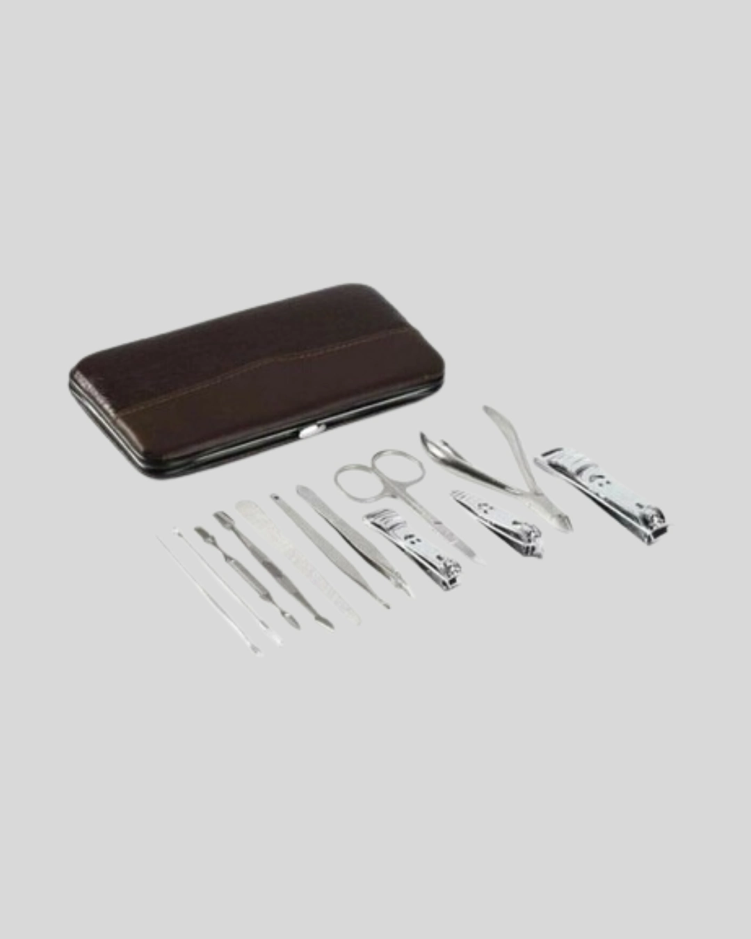 Özel Deri Çantalı 12 Parça Manikür Pedikür Bakım Seti Paslanmaz Çelik ( Lisinya )