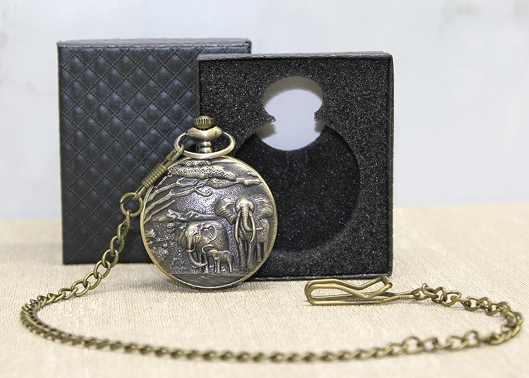 Özel Kutulu Antik Filli Köstekli Saat ( Lisinya )