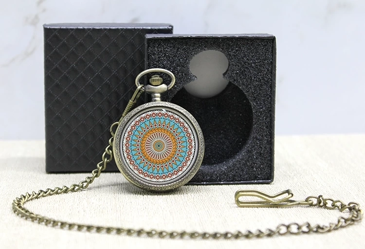 Özel Kutulu Mandala Deseni Köstekli Saat Alk4678 ( Lisinya )