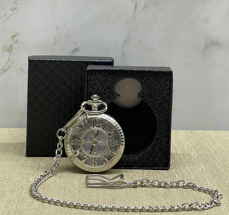 Özel Kutulu Rakamlı Gümüş Köstekli Saat ( Lisinya )
