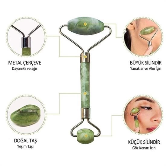 Özel Süngerli Kutusunda Kırılmaz Çift Taraflı 2li Cilt Yüz Masaj Aleti Jade Roller Yeşim Taş ( Lisinya ) Özel Süngerli Kutusunda Kırılmaz Çift Taraflı 2li Cilt Yüz Masaj Aleti Jade Roller Yeşim Taş ( Lisinya )