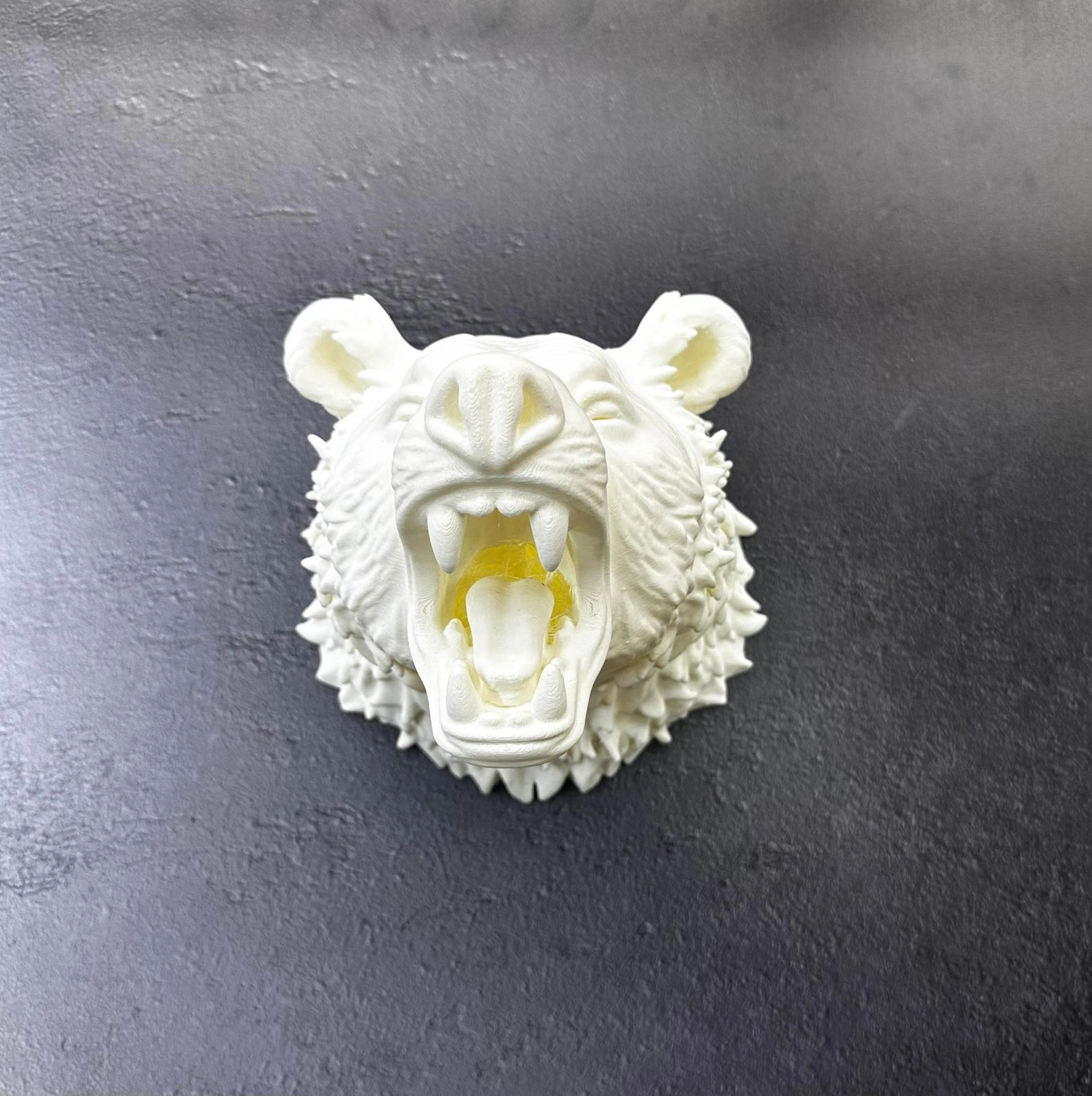 Özel Tasarım Beyaz Ayı Duvar Aksesuarı 3d Dekoratif Heykel 25x19 Cm ( Lisinya )