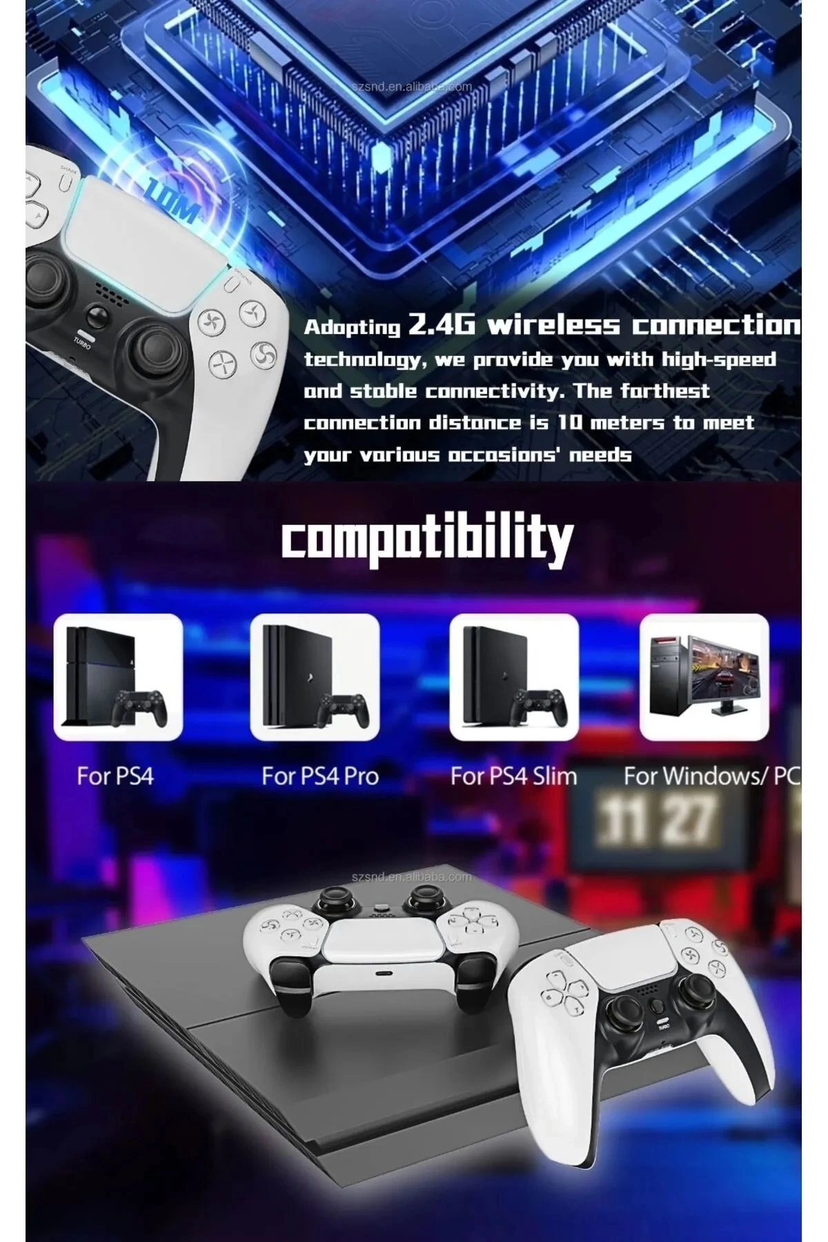 P4 Plus Bluetooth Titreşimli Ps4/ps5 Uyumlu Pc Telefon Joystick Kablosuz Oyun Kolu ( Lisinya ) P4 Plus Bluetooth Titreşimli Ps4/ps5 Uyumlu Pc Telefon Joystick Kablosuz Oyun Kolu ( Lisinya )