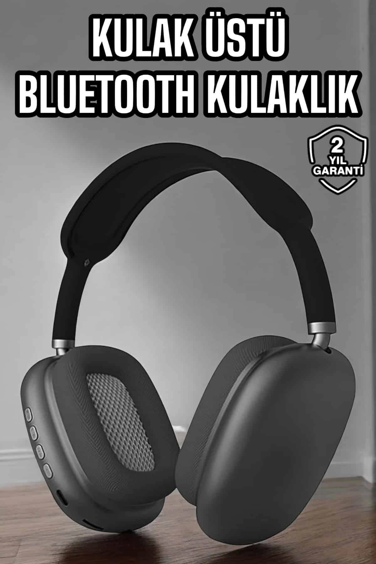 P9 Plus Hi-fi Ses Kalitesi Ayarlanabilir Mikrofonlu Bluetooth Kulaklık Siyah ( Lisinya )