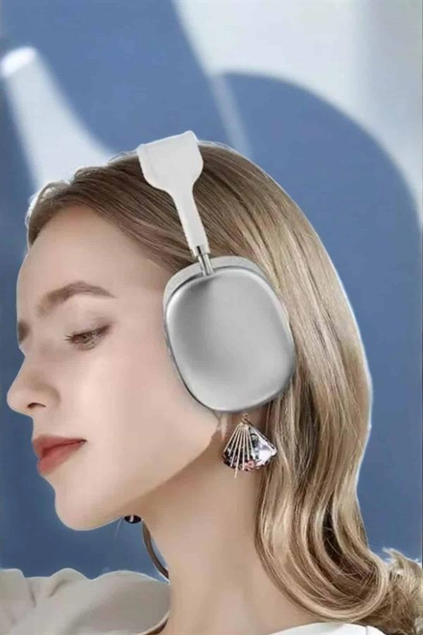 P9 Plus Kablosuz Kulak Üstü Bluetooth Kulaklık Beyaz Yüksek Ses Kaliteli ( Lisinya )