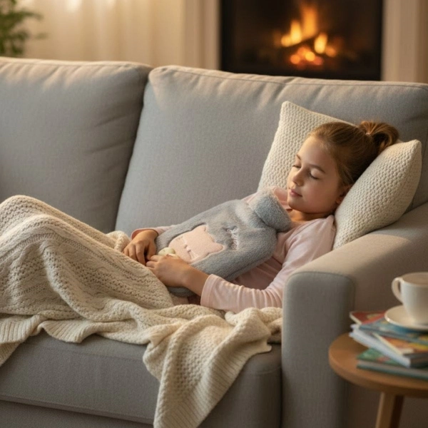 Papyonlu Kedi Figürlü Mavi Peluş Sıcak Su Torbası 1 Litre ( Lisinya )