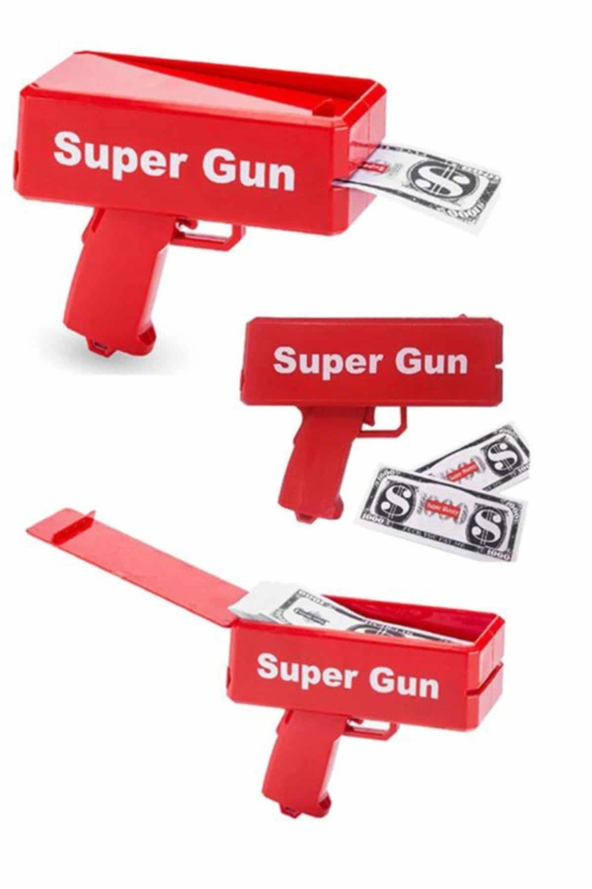 Para Dolar Saçma Para Atma Tabancası Otomatik Kırmızı Oyuncak ( Lisinya )