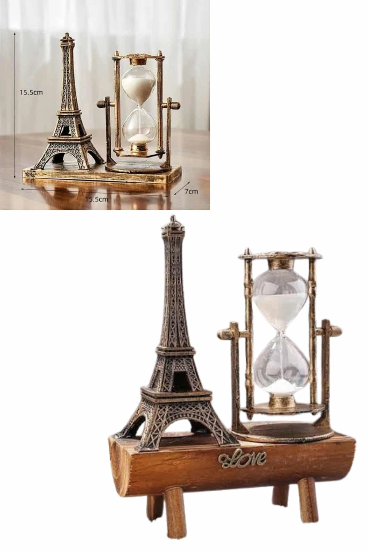 Paris Eyfel Kulesi Hediyelik Eyfel Retro Kum Saati Dekoratif Eşya ( Lisinya )