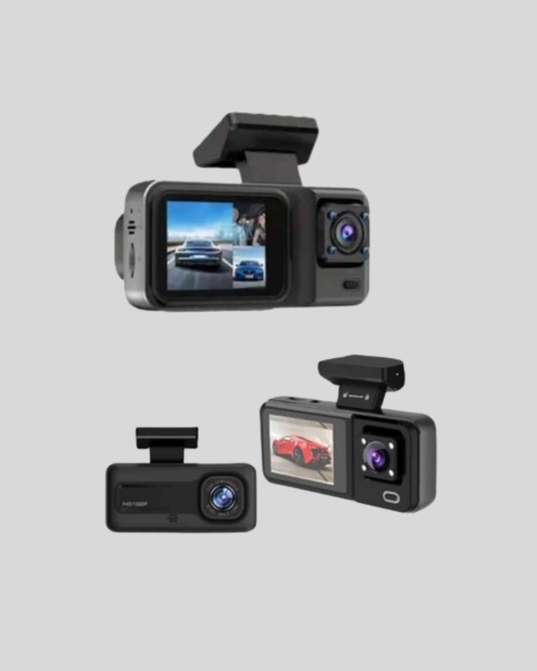 Park Modlu 3 Kameralı Araç Kayıt Cihazı 1080p Ön Kamera 2’’ Ekran ( Lisinya )