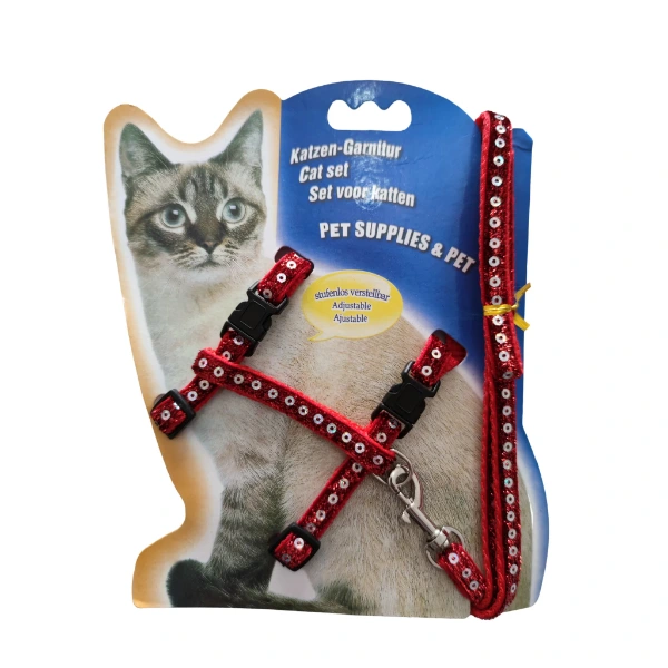 Parlak Kedi Gezdirme Göğüs Tasması ( Lisinya )