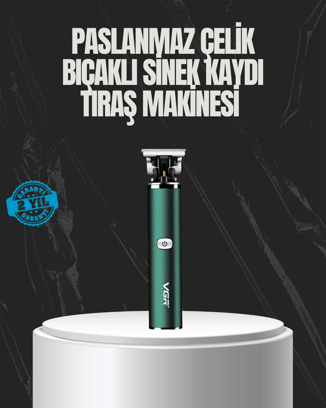 Paslanmaz Çelik Başlıklı Su Geçirmez Şarjlı Saç Kesme Makinesi ( Lisinya )