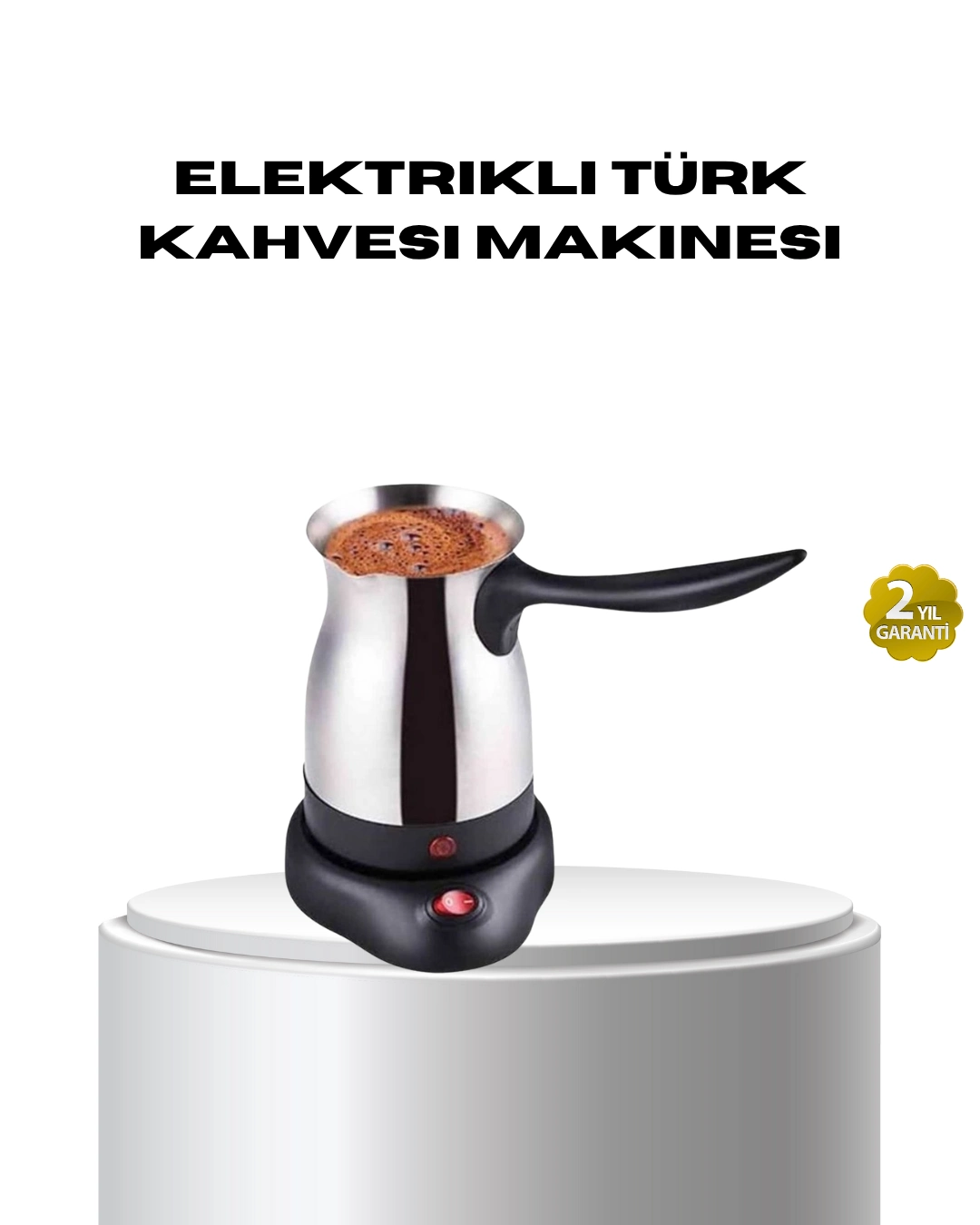 Paslanmaz Çelik Elektrikli Cezve 800w 6 Fincan Kapasiteli ( Lisinya )