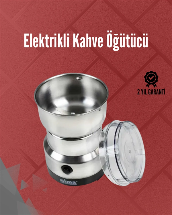 Paslanmaz Çelik Elektrikli Kahve Değirmeni | Sessiz, Hızlı, Çok Amaçlı Öğütücü (200w) ( Lisinya )