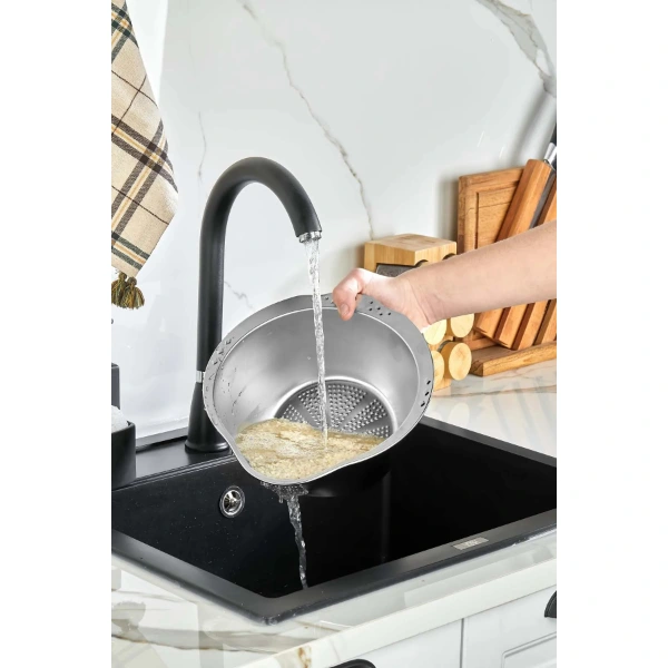 Paslanmaz Çelik Pirinç Süzgeci ( Lisinya ) Paslanmaz Çelik Pirinç Süzgeci ( Lisinya )