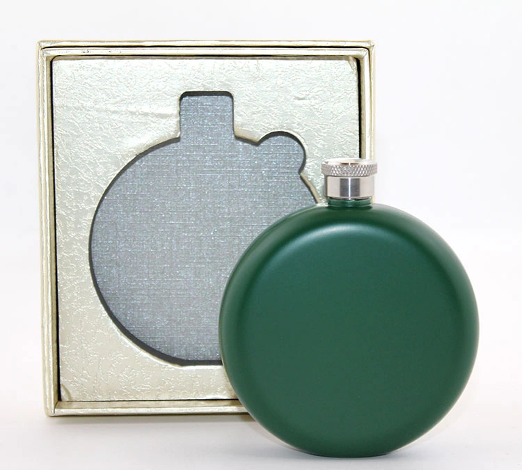 Paslanmaz Çelik Yuvarlak Matara 5 Oz Yeşil Renk ( Lisinya )