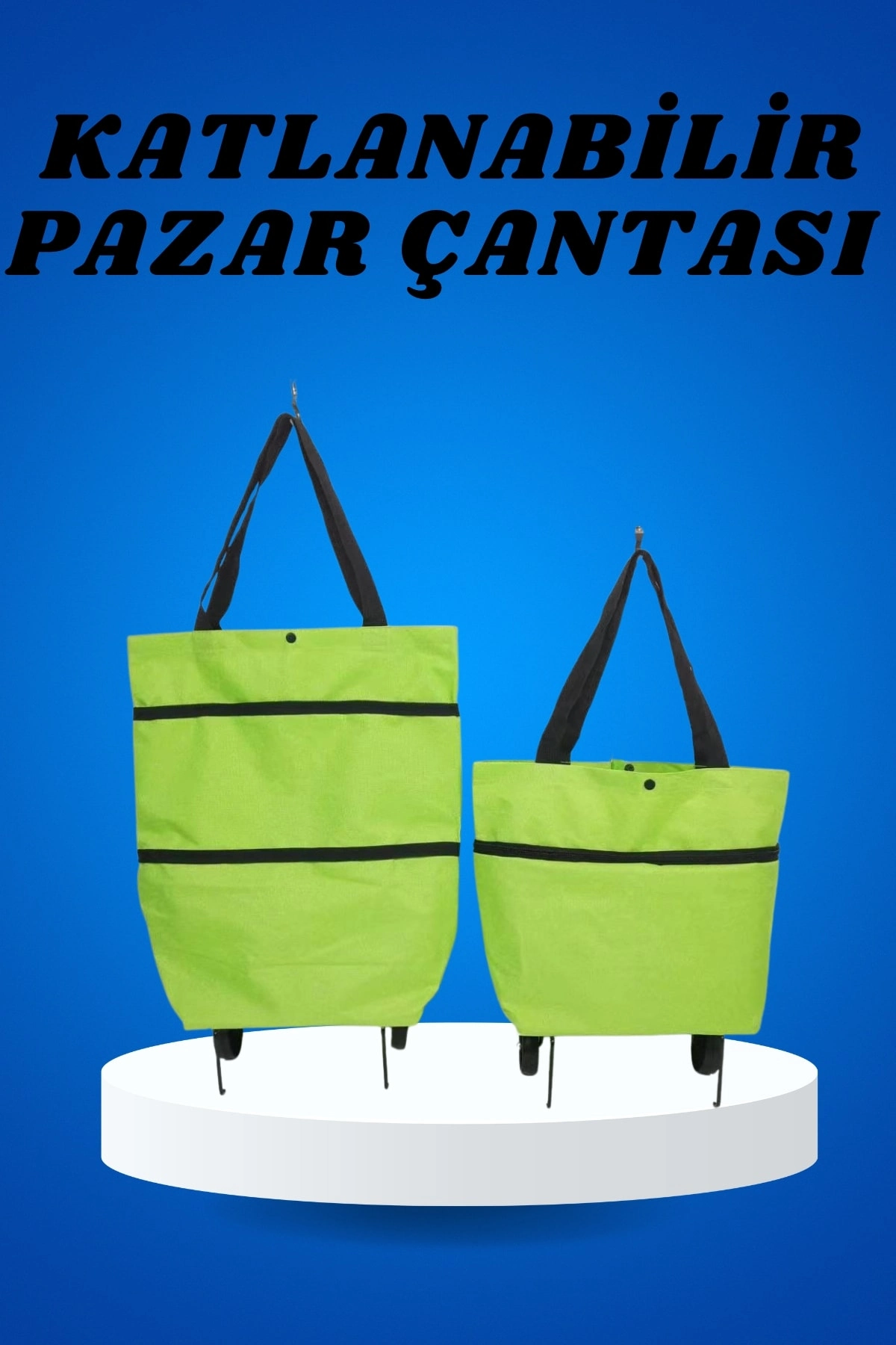 Pazar Arabası Ve Alışveriş Çantası Çift Yönlü Kolay Tekerlekli Taşınabilir ( Lisinya )