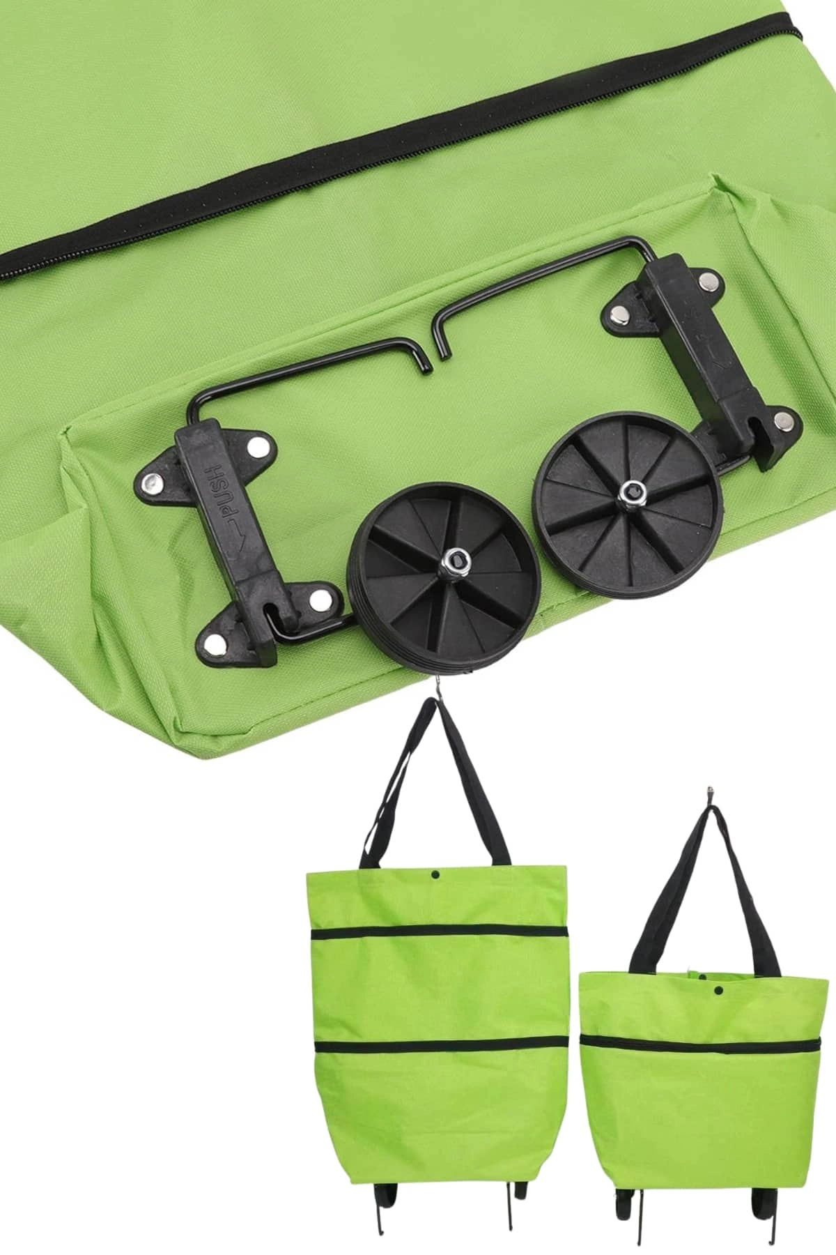 Pazar Arabası Ve Alışveriş Çantası Çift Yönlü Kolay Tekerlekli Taşınabilir ( Lisinya )