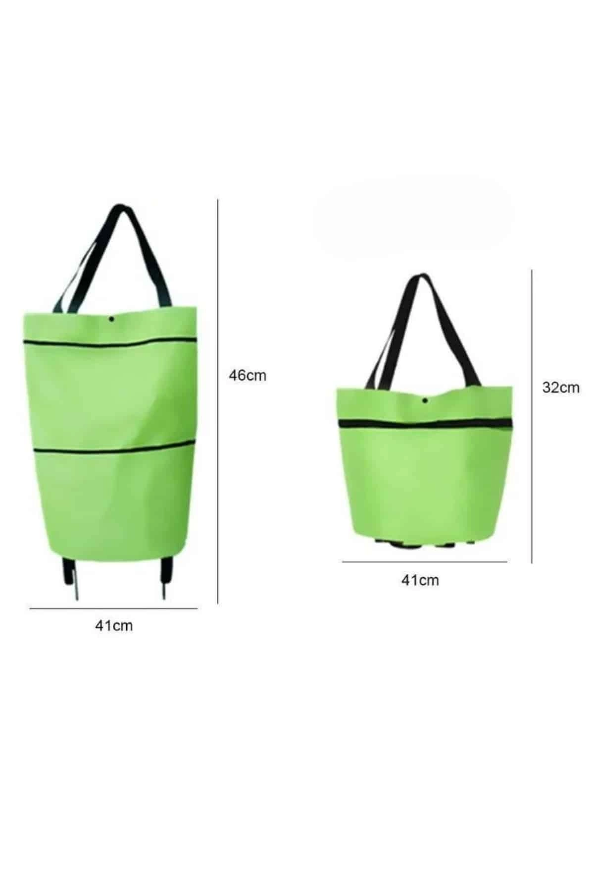 Pazar Arabası Ve Alışveriş Çantası Çift Yönlü Kolay Tekerlekli Taşınabilir ( Lisinya )