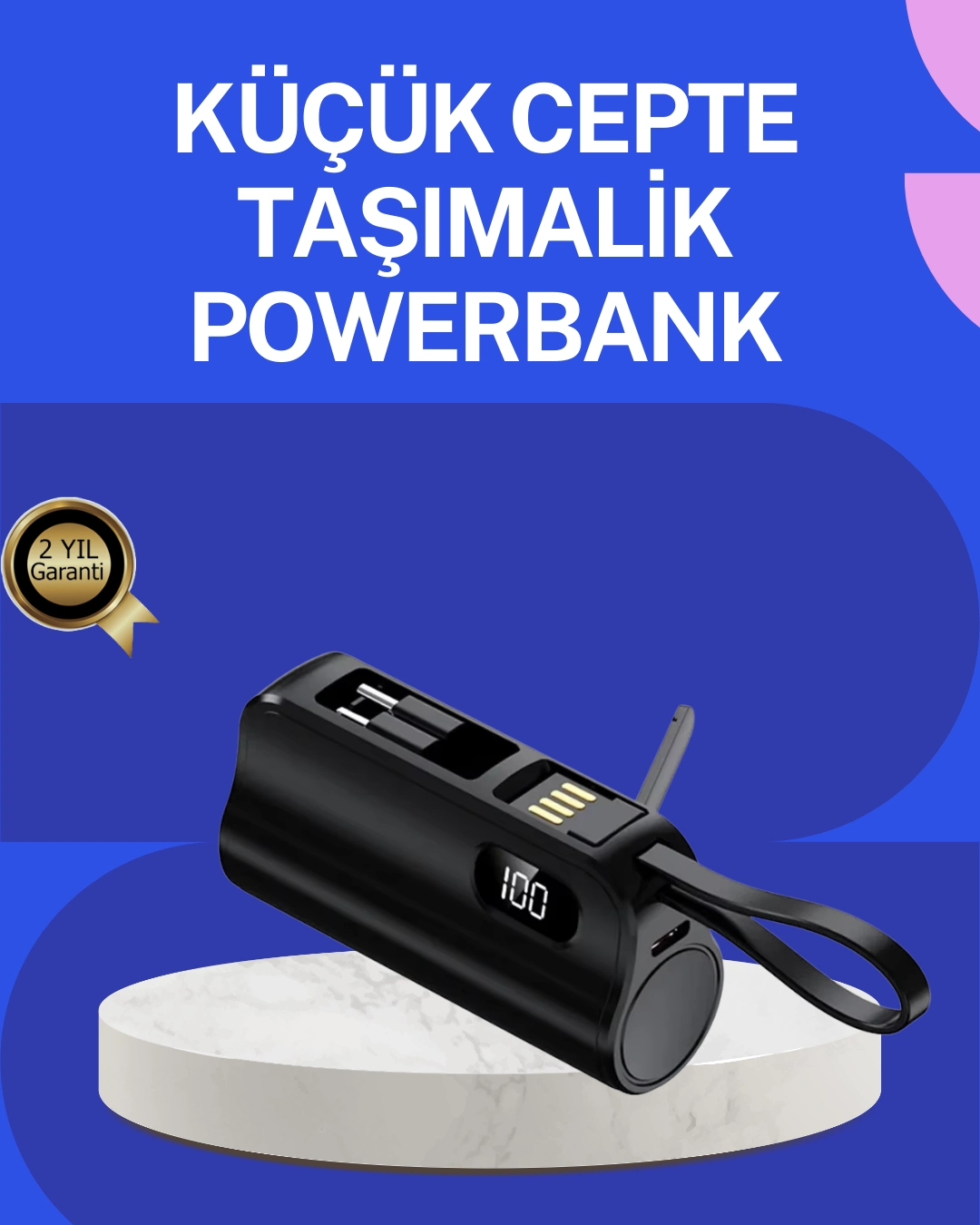 Pd 20w Hızlı Şarjlı Kablolu Kablosuz Kullanım Powerbank ( Lisinya )