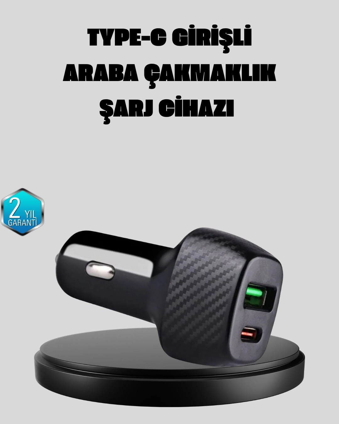Pd Destekli 38w Araç Şarj Başlığı Type-c + Usb Çift Çıkış Hızlı Şarj ( Lisinya )
