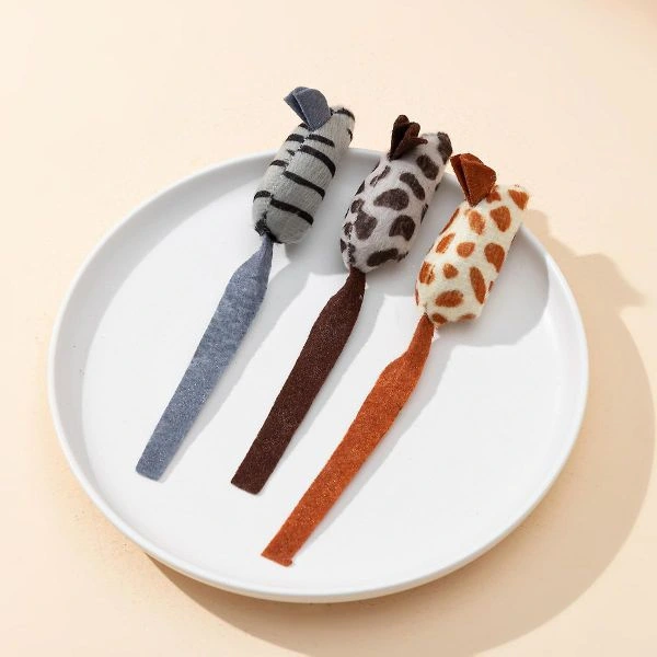 Peluş Fare Kedi Oyuncağı 3 Adet ( Lisinya )