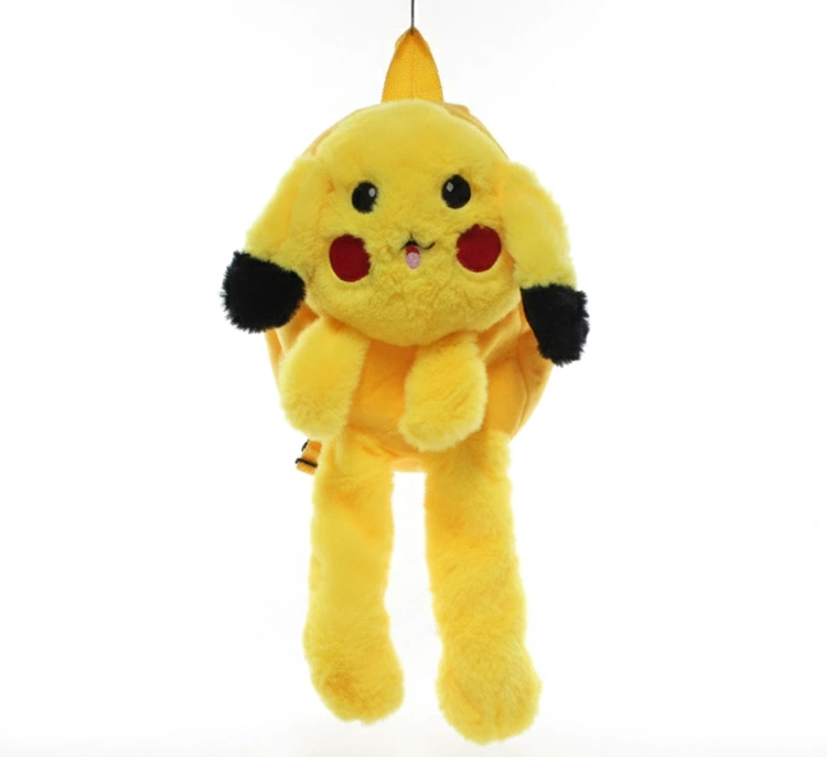 Peluş Işıklı Oynar Kulaklı Pikachu Sırt Çantası ( Lisinya )