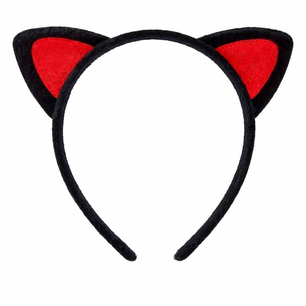 Peluş Kedi Kulaklı Taç Kırmızı Siyah ( Lisinya ) Peluş Kedi Kulaklı Taç Kırmızı Siyah ( Lisinya )