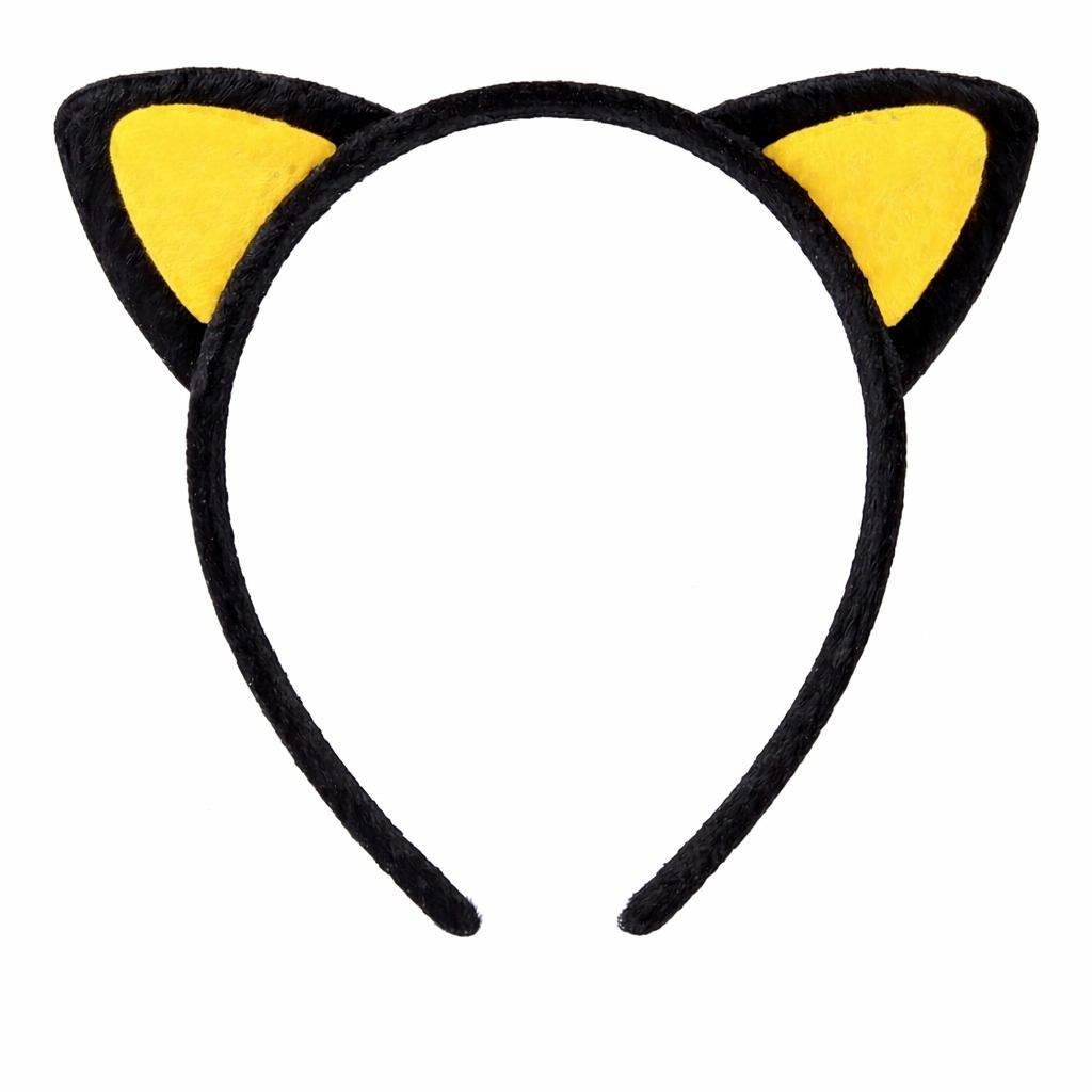 Peluş Kedi Kulaklı Taç Sarı Siyah ( Lisinya ) Peluş Kedi Kulaklı Taç Sarı Siyah ( Lisinya )