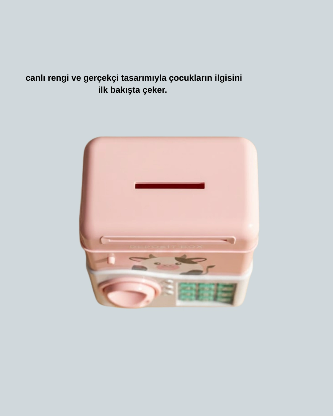 Pembe Atm Kasa Görünümlü Elektronik Şifreli Çocuk Kumbarası ( Lisinya )