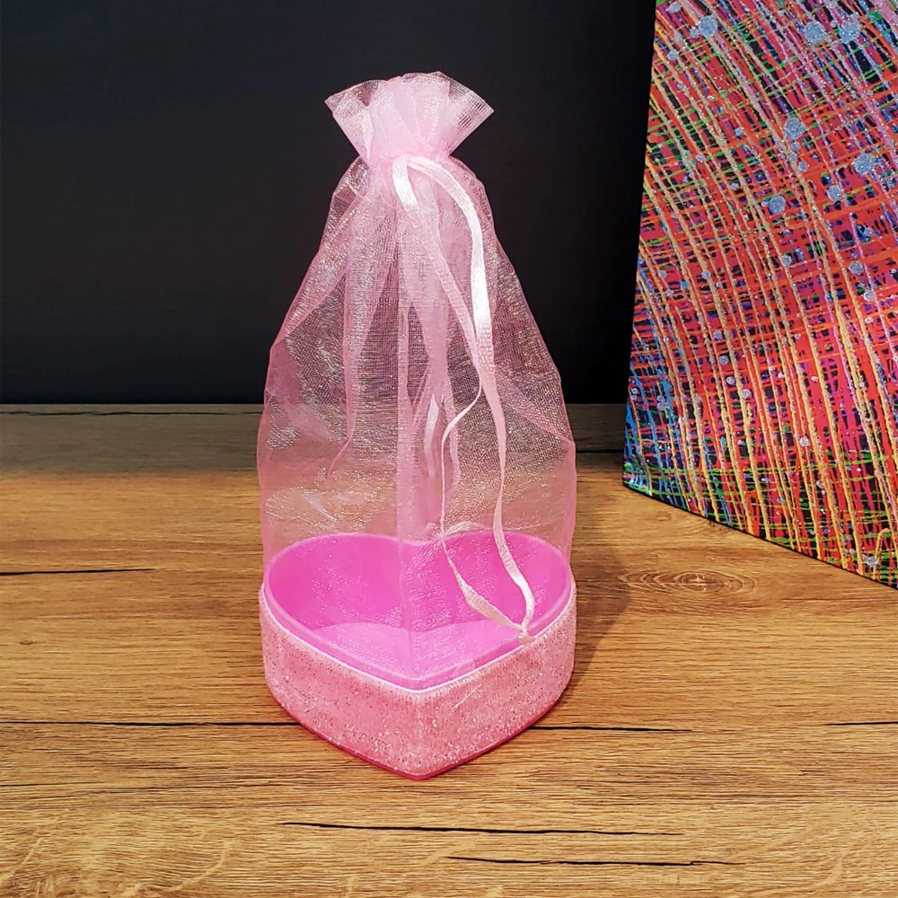 Pembe Kalpli Tül Kese ( Lisinya ) Pembe Kalpli Tül Kese ( Lisinya )