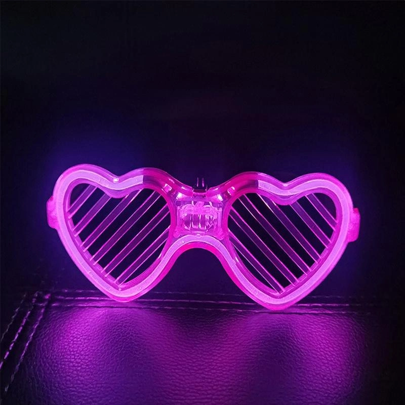 Pembe Led Işıklı Kalp Gözlük – 3 Modlu ( Lisinya )